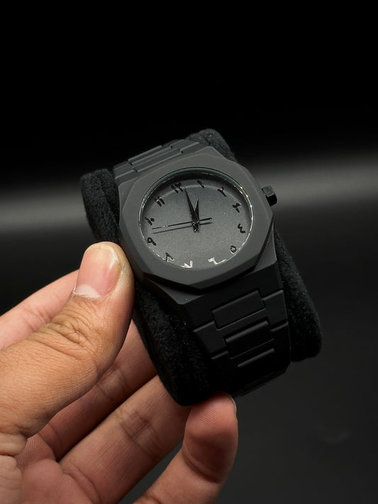 Arabic Aura Watch – Sleek Black Edition