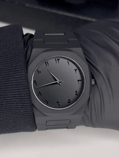 Arabic Aura Watch – Sleek Black Edition